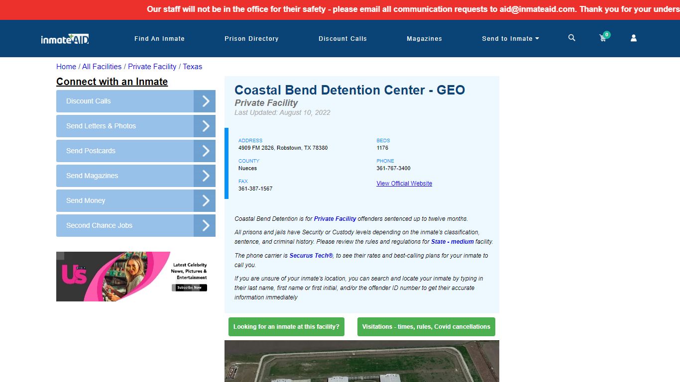 Coastal Bend Detention Center - GEO - Inmate Search ...